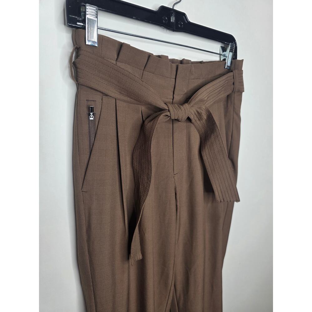 Athleta brown houndstooth plaid skyline II belted dress casual pants - 0 - Picture 2 of 6